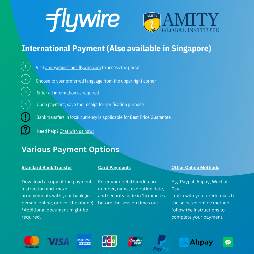 Payment Methods | Amity Global